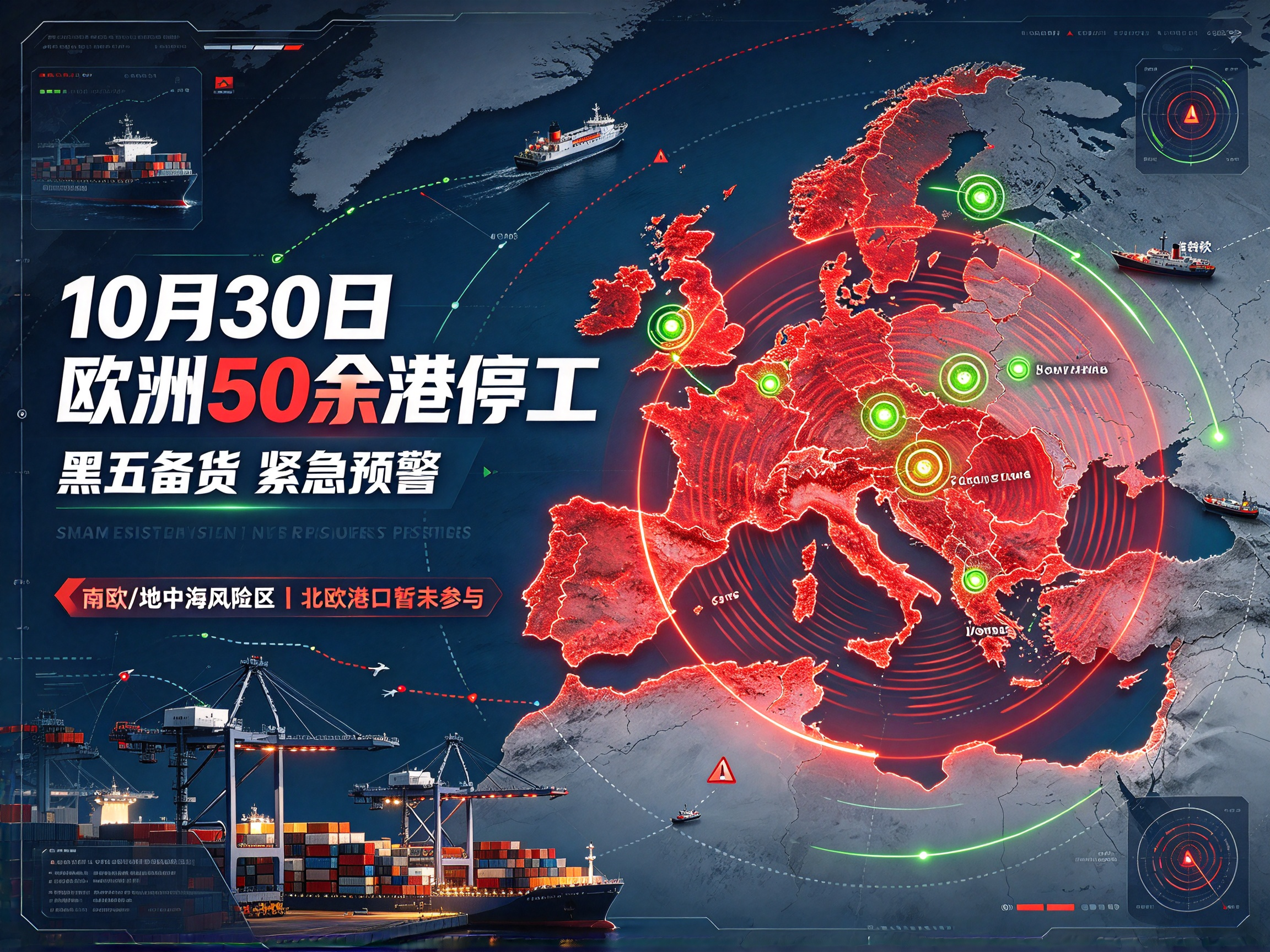 欧洲港口停工消息及跨境物流视频内容建议