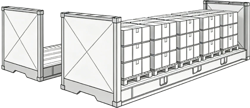 Garments on hangers container