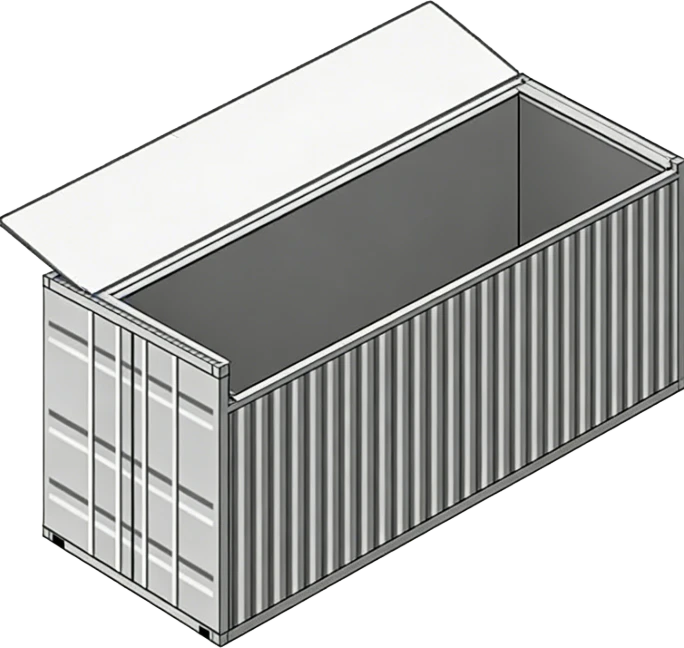 Garments on hangers container